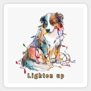 Lighten up Australian Shepherd Sticker